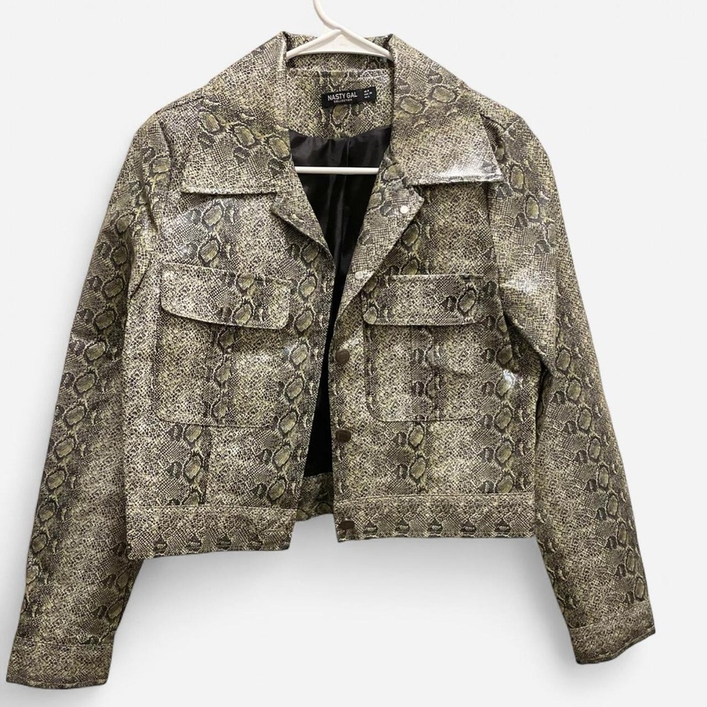 Nasty Gal Snakeskin Print Jacket Size 4